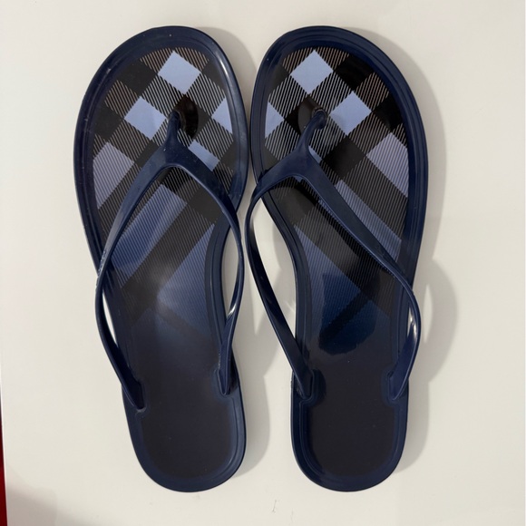 Burberry Checkered Jelly Thong Sandals - Picture 1 of 2